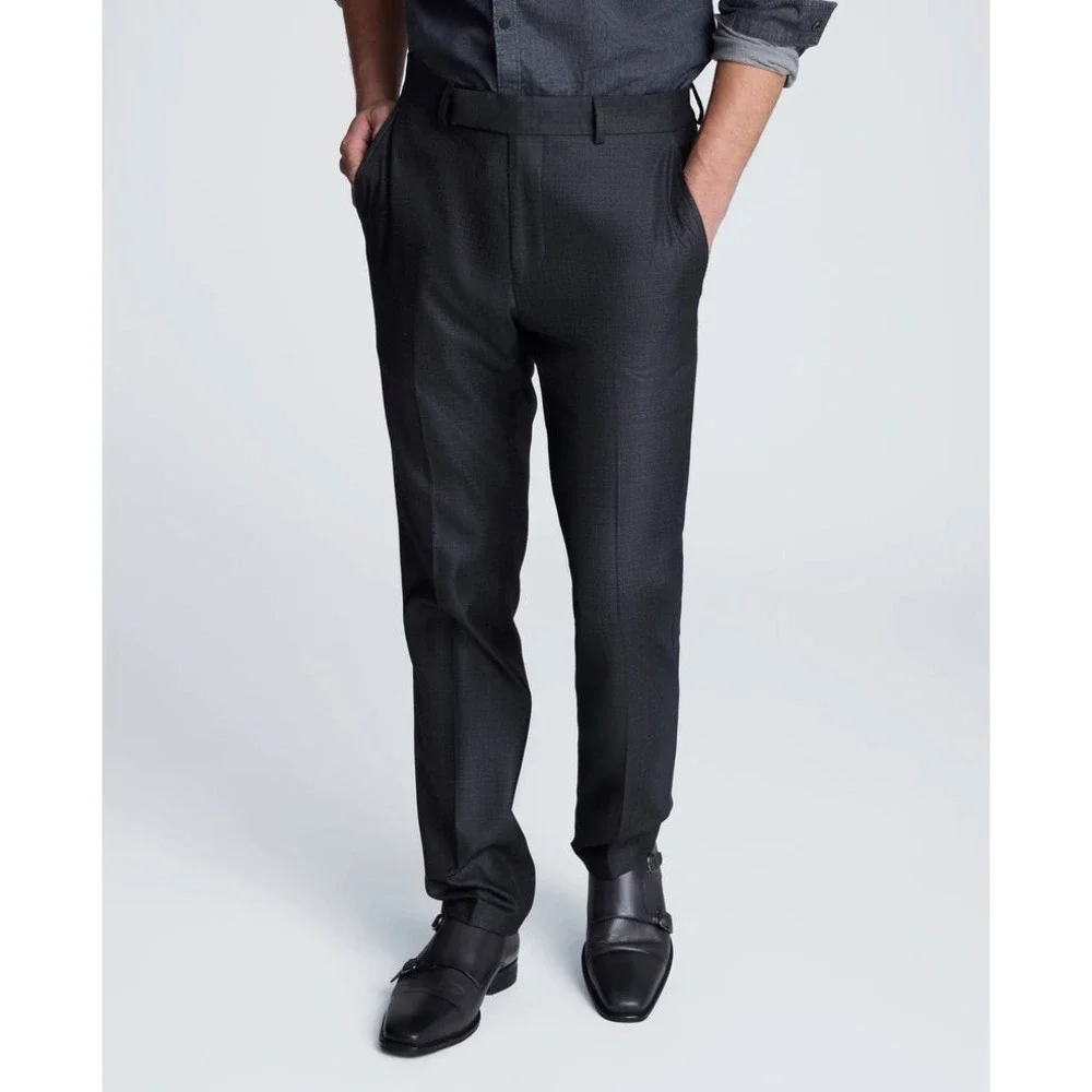 Kenneth Cole‎ Mens Slim fit Dress Suit Pants 40W 32L Gun Metal Stretch